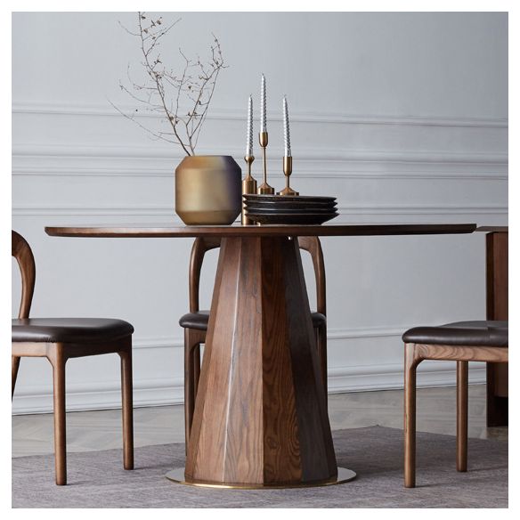 Modern Style Round Dining Site Table Pine Solid Wood Table for Dining Room