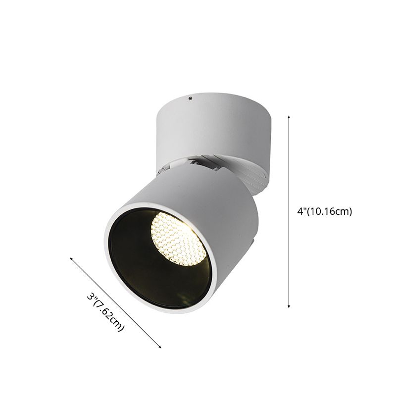 Adjustable Cylindrical LED Downlight Nordic Metal White and Black Inner Ceiling Lamp for Living Room