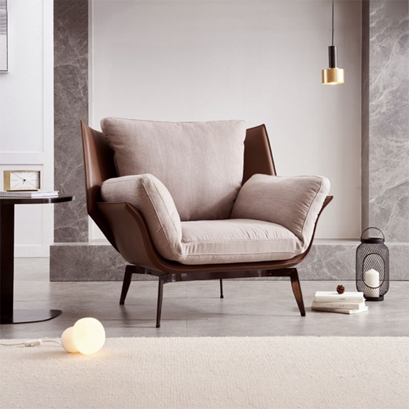 Contemporary 4 Legs Chair Flared Arms Chair with Removable Cushions