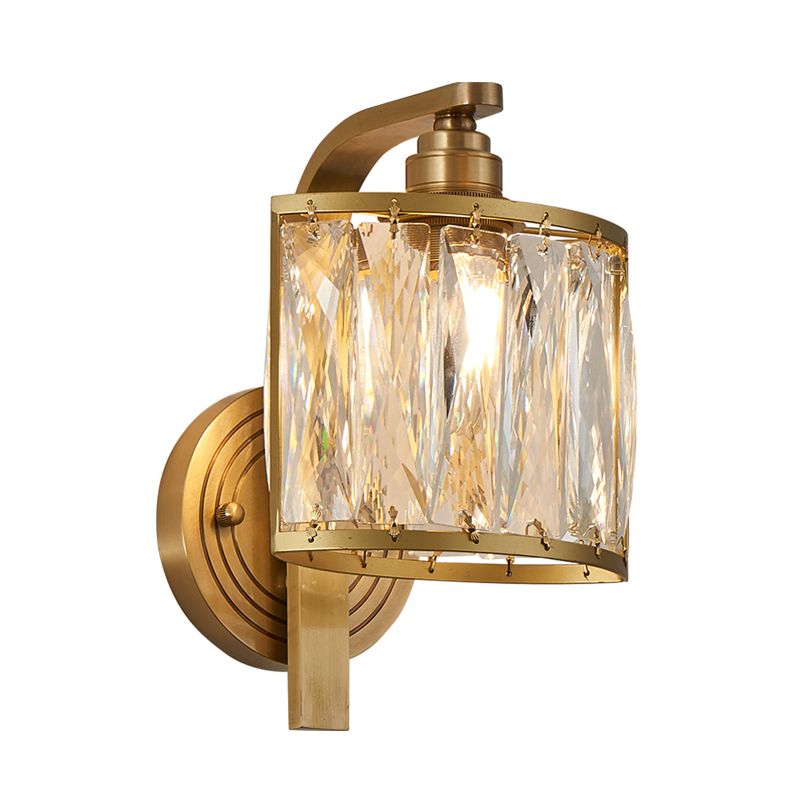 Traditionalismus Quadratmontage Lampe 1 Lichtkristall Blockwandleuchte in Gold