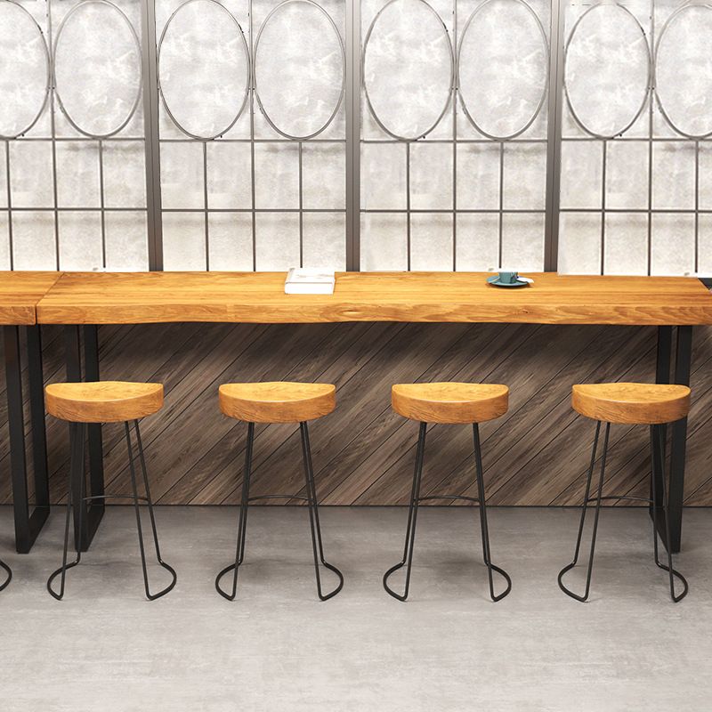 Rectangular Bar-height Table Wood Top Bistro Pub Table for Living Room