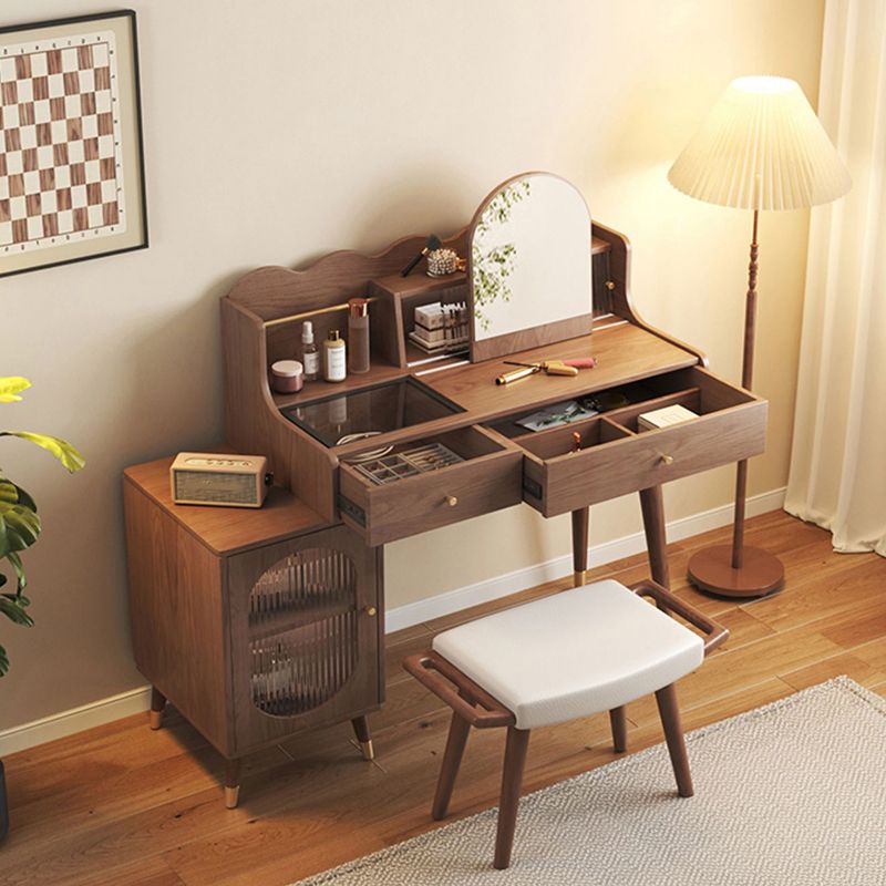 17" Wide Traditional Vanity Table Wooden Make-up Vanity with Drawer