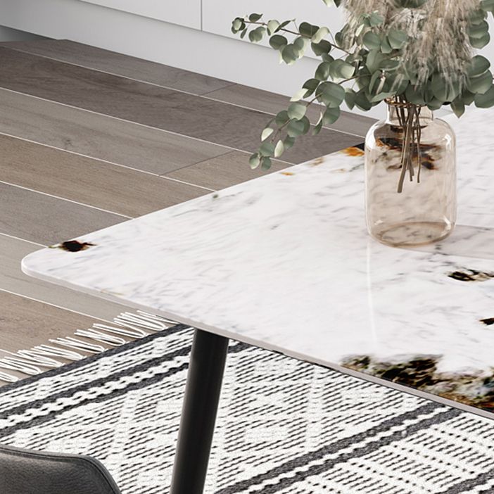Rectangle 4 Legs Industrial Dining Table Fixed Table of Sintered Stone