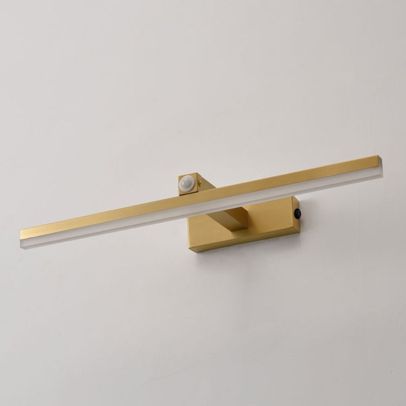 Moderner Stil Geometrischer LED-Wandlampen Metall 1-Licht Spiegel Wandbeleuchtungsideen in Gold