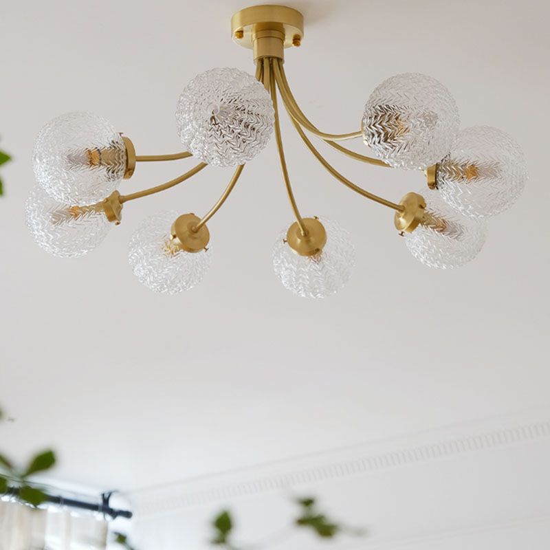 American Style Ceiling Light Ball Shape Shade Ceiling Lamp for Bedroom