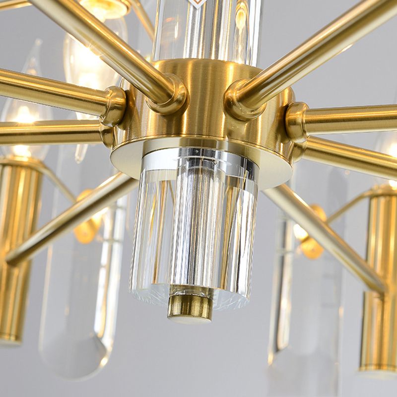 Modern Luxury Hanging Light Crystal Geometric Chandelier for Living Room