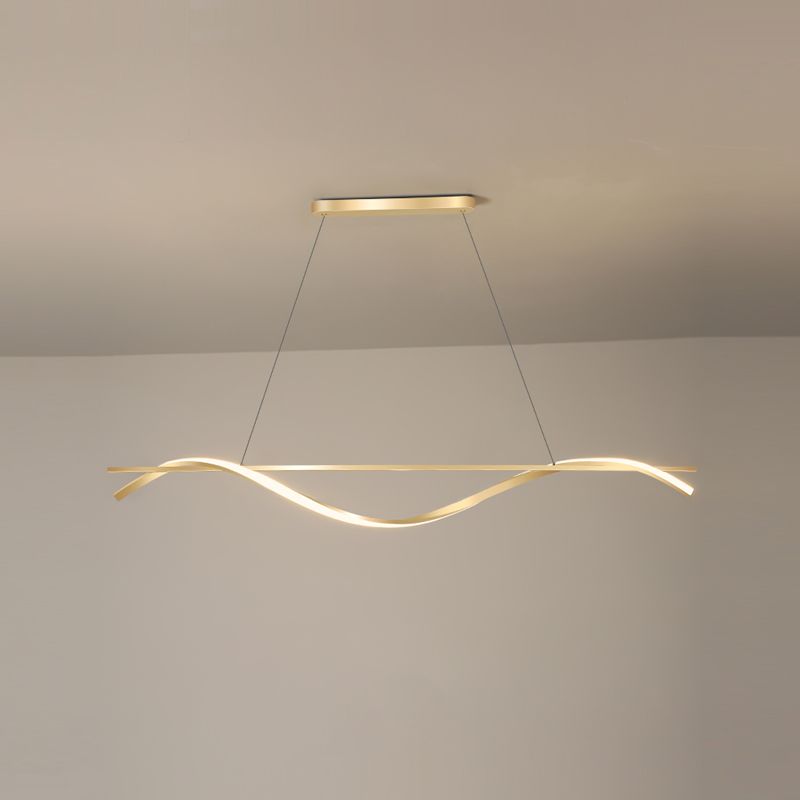 LED Strip Shape Pendant Light Dining Room Kitchen Modern Chandelier Light