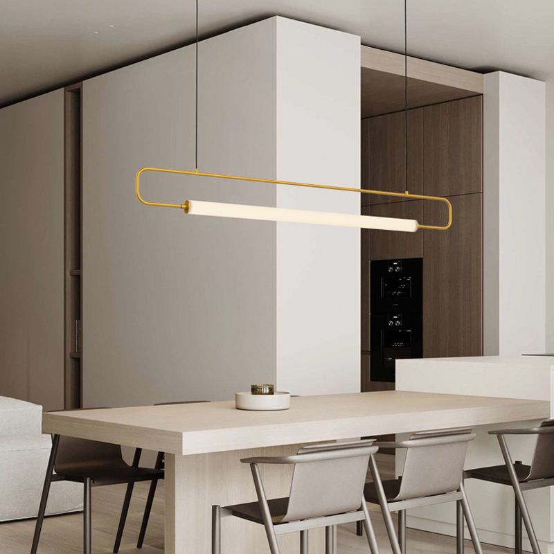 Rectangle Island Light Fixture Modern Metal 1 Light Island Ceiling Light for Dining Room