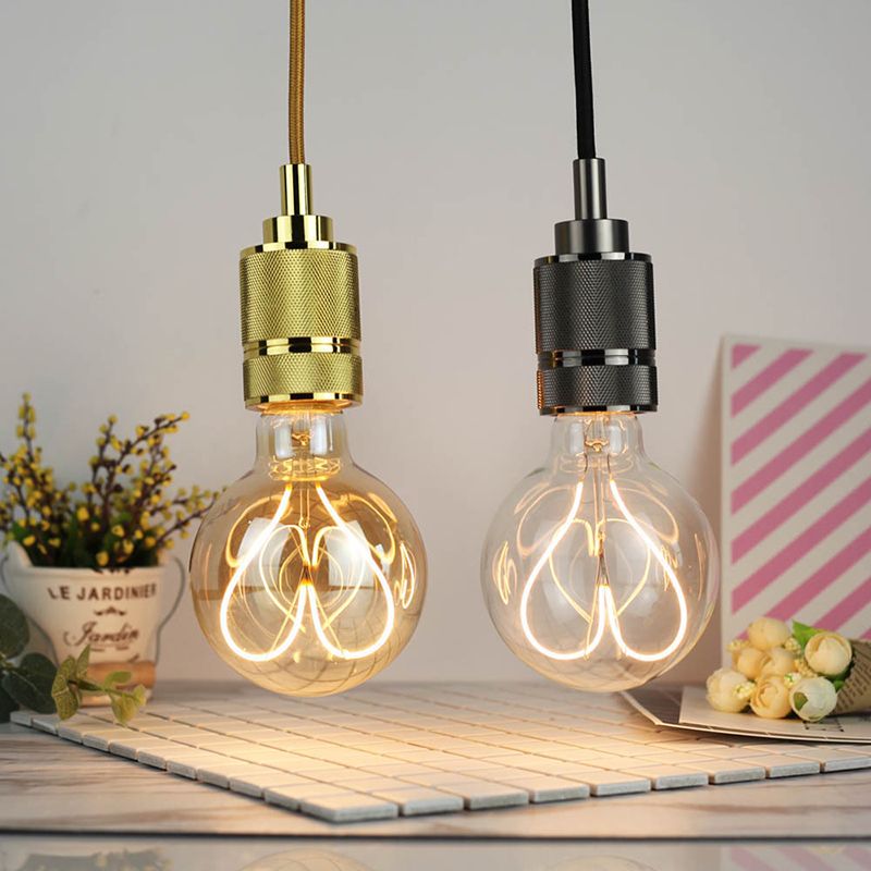 Single Bulb Industrial Style Hanging Light Metal Plating Lamp Holder Vintage Suspension Lighting Fixture with 59" Adjustable Wire