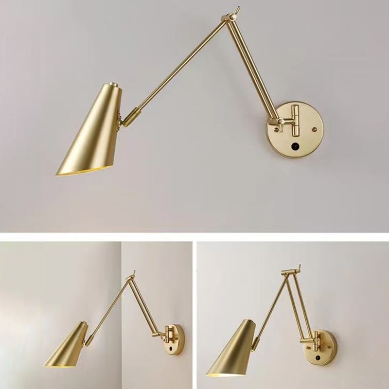 Single Golden/Black Modernism Wall Mounted Sconce Metal Wall Light for Foyer