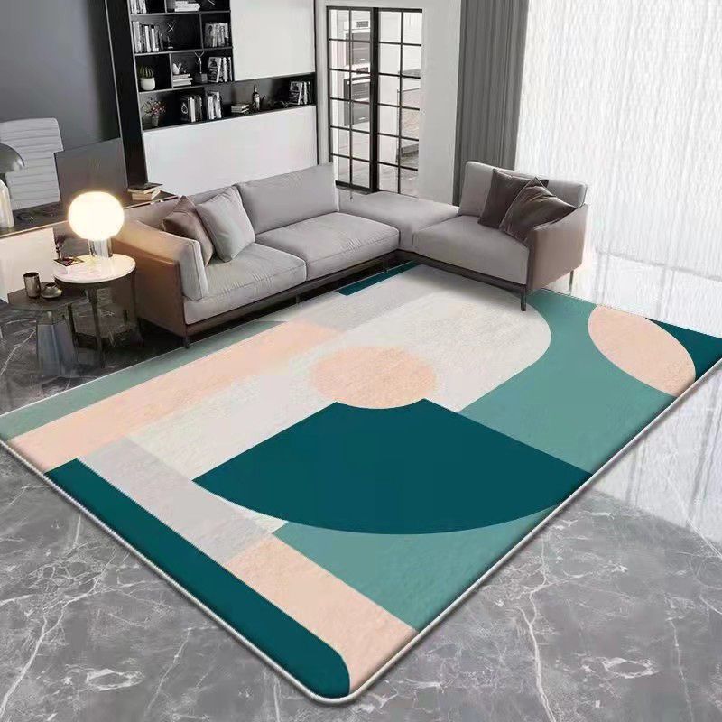 Dark Brown Casual Carpet Polyester Circle Carpet Washable Carpet for Living Room