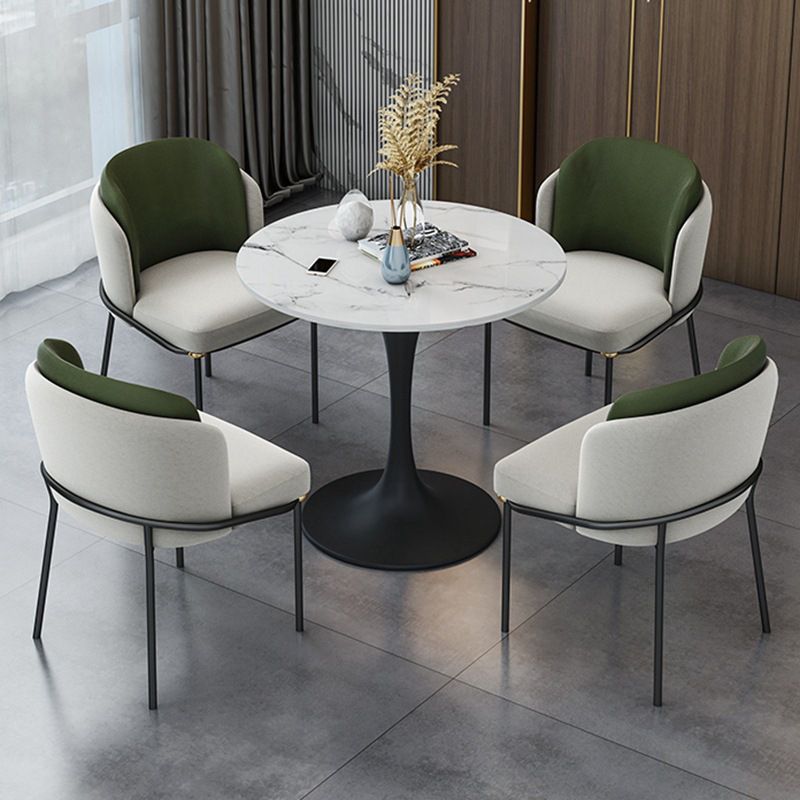 Glam Style Sintered Stone Dining Room Set with Black Leg Dining Furniture for Home Use