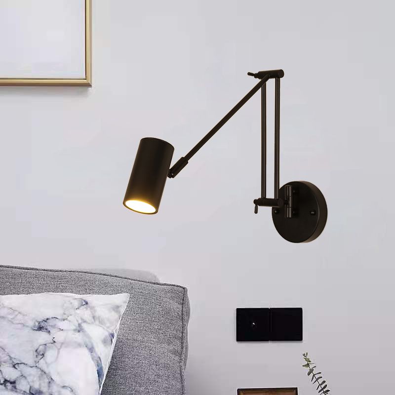 Metal Geometric Swing Arm Wall Lighting Modern 1-Light Wall Mounted Light Fixture