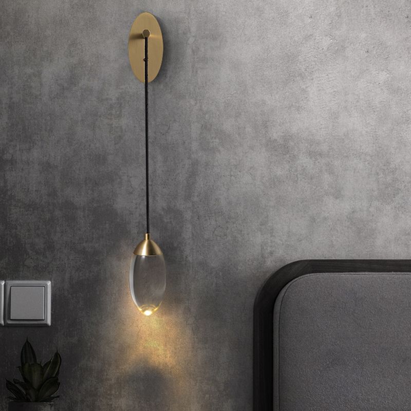 Crystal Teardrop Wall Sconce Lights Modern Style 1 Light Wall Mounted Light Fixture
