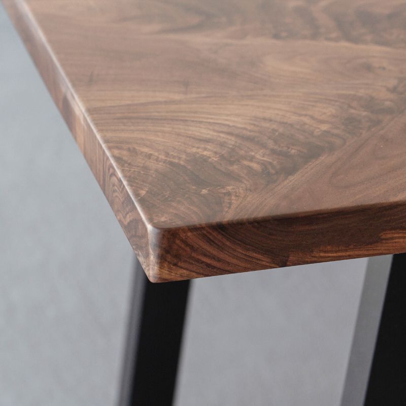 Mesa de comedor rectangular de estilo industrial, mesa fija de madera con madera maciza
