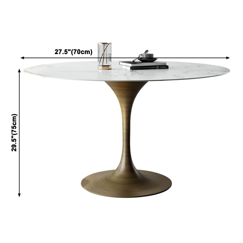 Traditionele luxe tulpenbasismeubels rond steen eettafel voor thuis