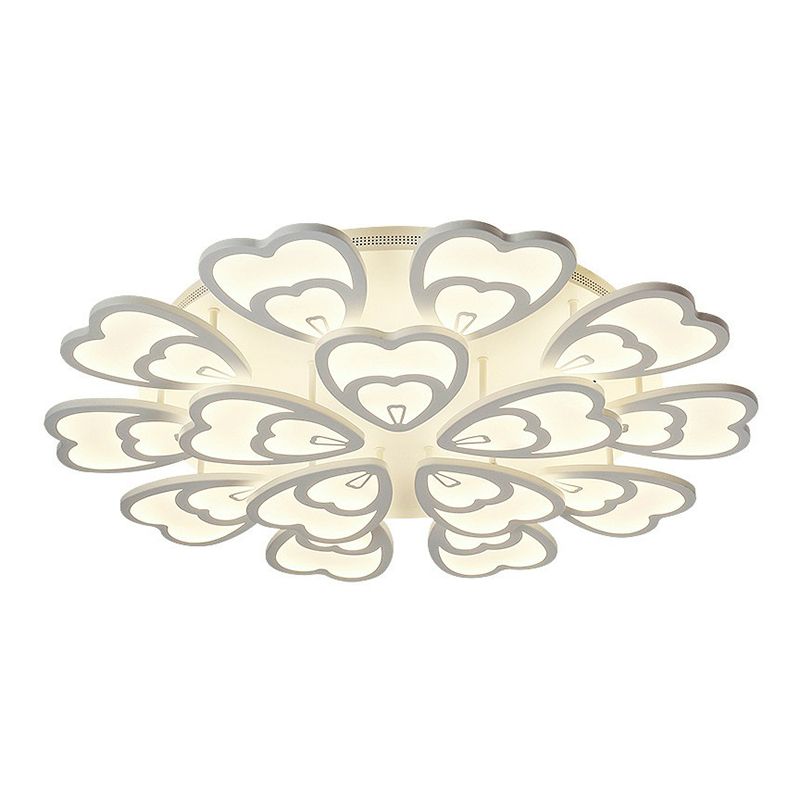 Blume Acryl Flush Mount Light Contemporary White LED Semi Flush Deckenleuchte für Wohnzimmer