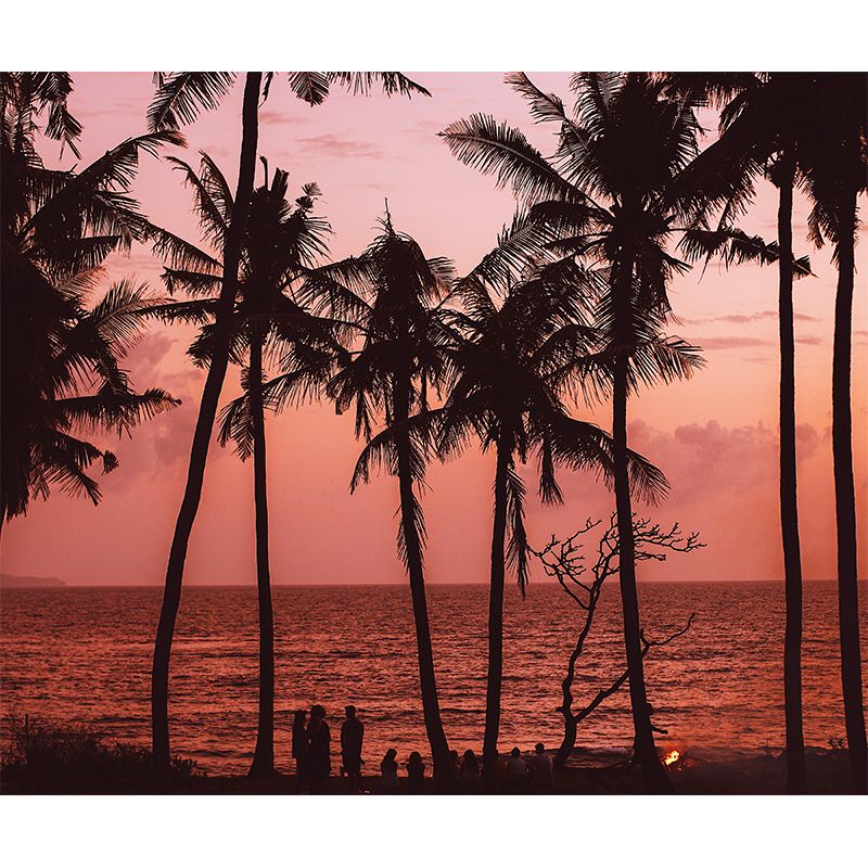 Tropical Palm Tree Mildew Resistant Mural Wallpaper Decorative Photography Home Decor