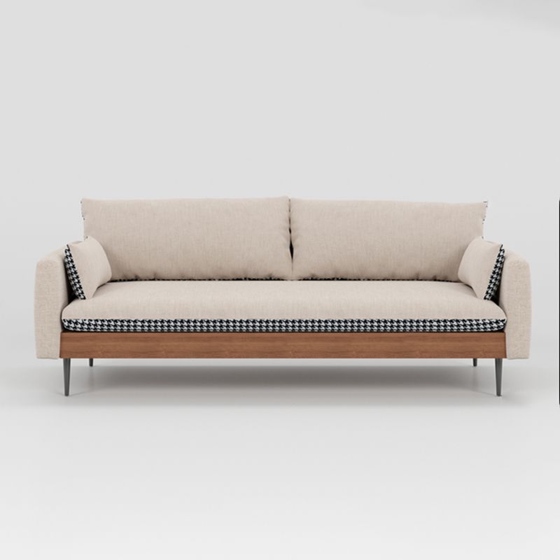 29.53" Scandinavian Linen Square Arm Loose Back Sofa for Apartment