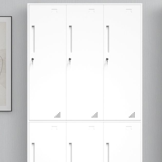 35.5"L x 19.5"W x 73"H White Wardrobe Armoire with Garment Rod Steel Wardrobe Cabinet