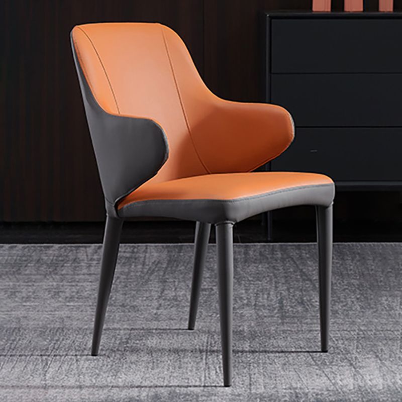 Contemporary Metal Dining Chair Upholstered Arm Chair for Restaurant Use