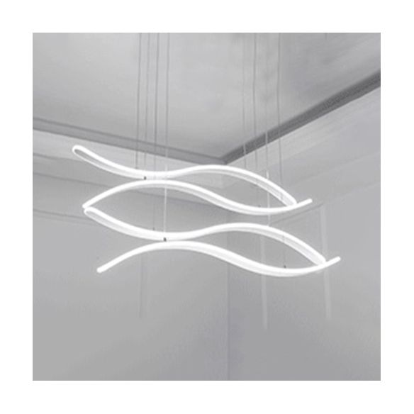 Streamlined Dining Room Ceiling Pendant Acrylic LED Minimalist Chandelier in Warm/White Light