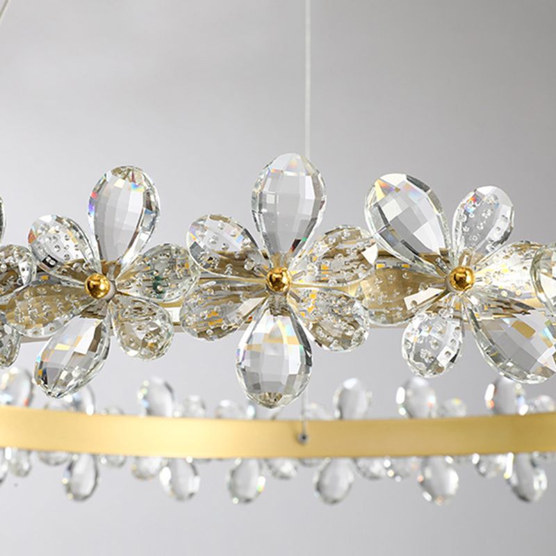 Modern Gold Chandelier Multiple Rings Chandelier Pendant Light Metal Chain Chandelier