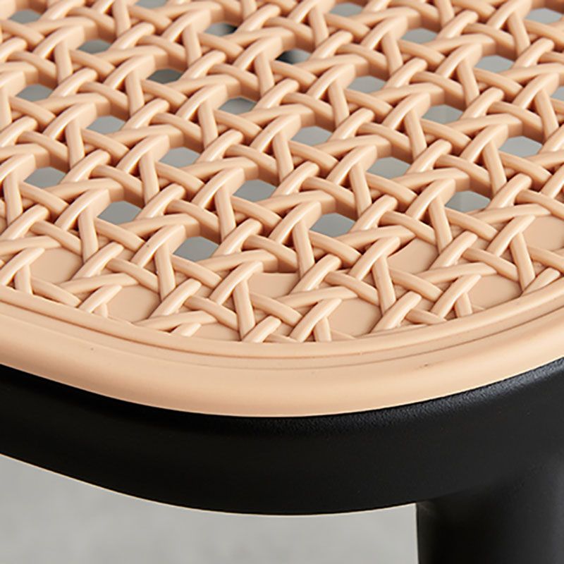 Scandinavian Plastic Low Back Counter Stool Plastic Home Furniture in Matte Finish