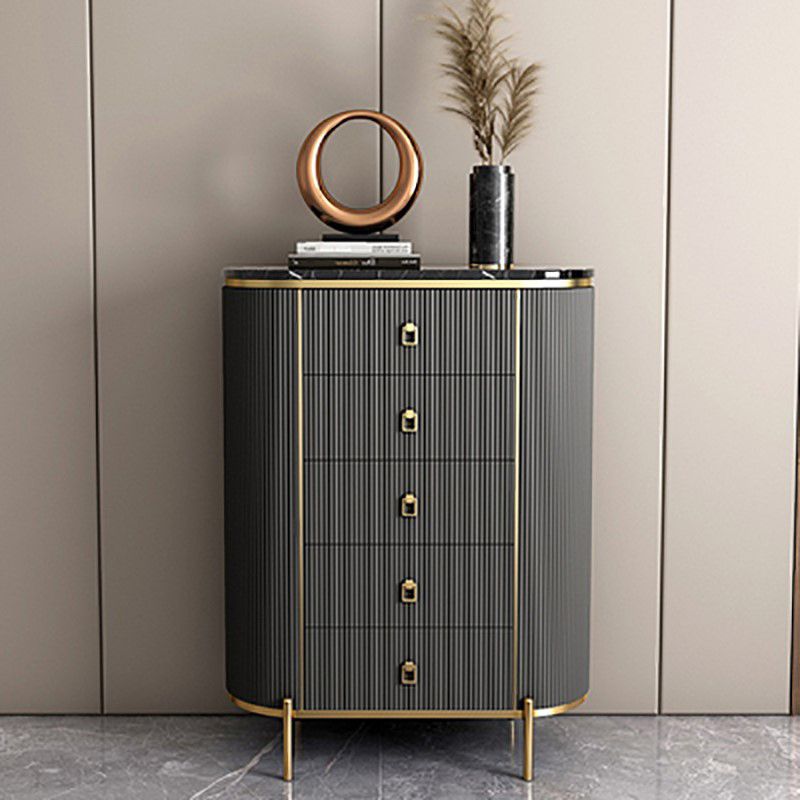 Modern Living Room Buffet Stand Stone and Engineered Wood Buffet