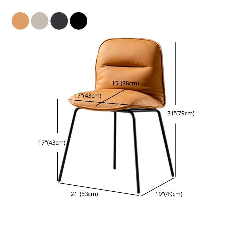 Silla de cocina de estilo moderno, sillas sin brazos con patas de metal