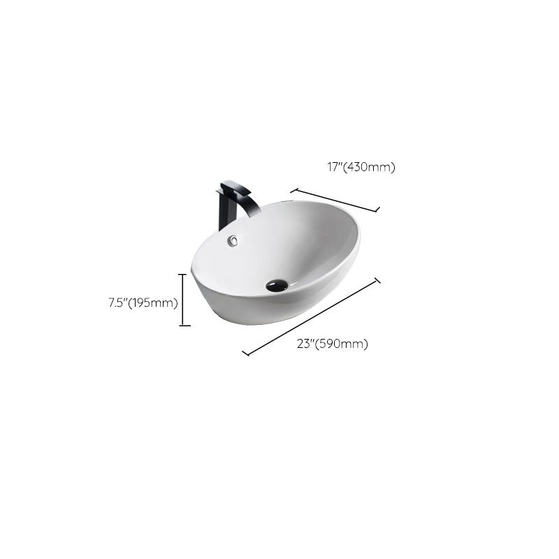 Bathroom Ceramic Sink Round Rod Handle Anti-spill Modern Faucet Sink