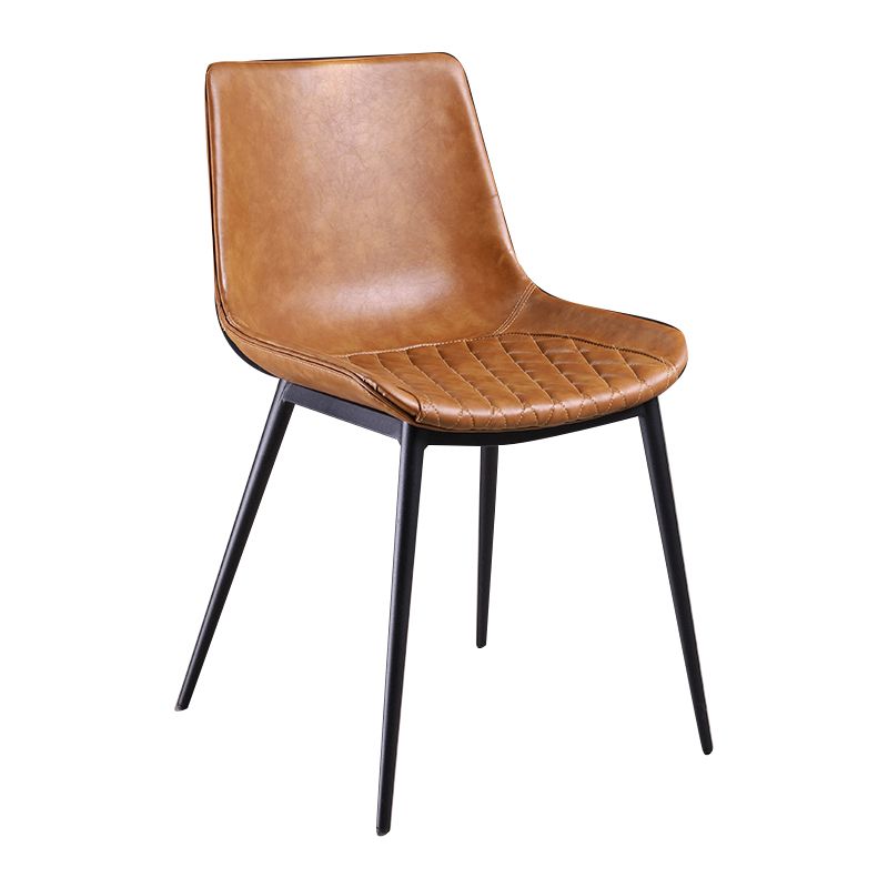 Industrial Style Dining Chairs Armless Dining Chair with Metal Legs for Kitchen