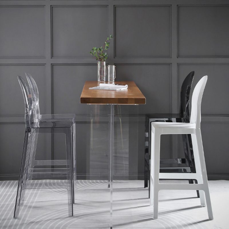 Contemporary Style Solid Wood Top Dining Table with Acrylic Base