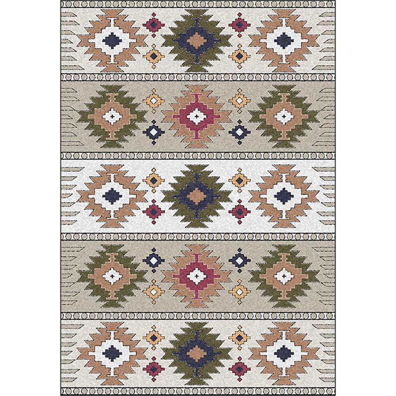 Klassiek geometrisch patroon tapijt groen en wit vintage tapijten polyester wasbare antislip ruggengagebied vloerkleed voor slaapkamer