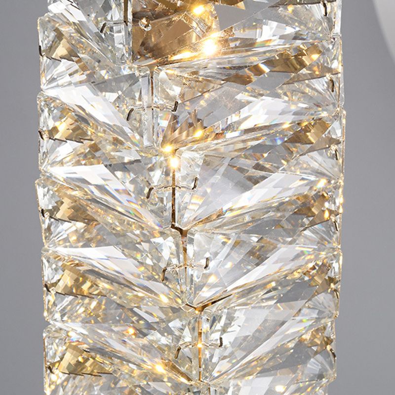Postmodern Crystal Wall Light Geometric Shape 5" Wide Wall Sconce for Living Room