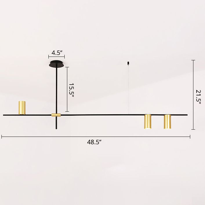 Postmodern Cross Brain lampadario in metallo soggiorno sospeso in nero in nero e oro