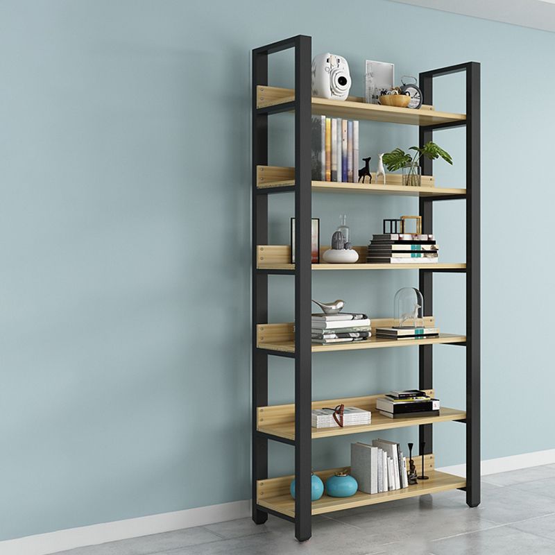 Modern Etagere Mental Bookcase Open Back Bookshelf for Balcony and Living Room