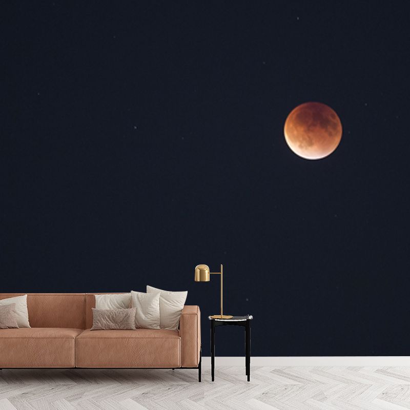Photography Waxing Moon Mural Decal Full-Size Wall Covering for Bedroom, Custom Print