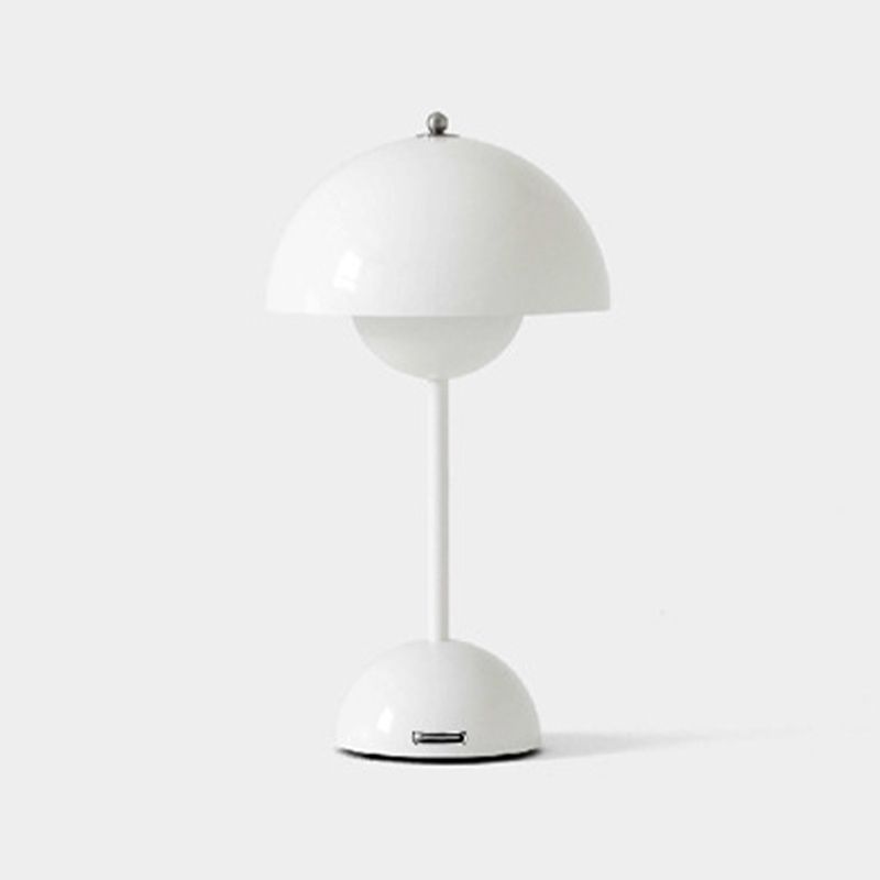 Modern Style Drum Shape Table Light Metal 1 Light Nightstand Lamps for Bedside