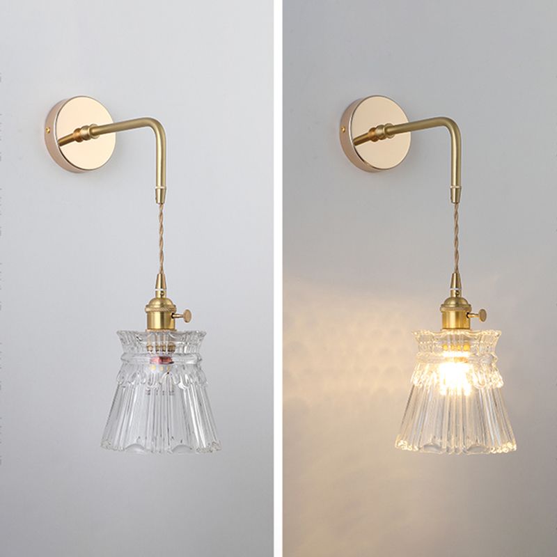 Unico illuminazione da parete in stile moderno in stile moderno 1 luce sconce leggera in oro