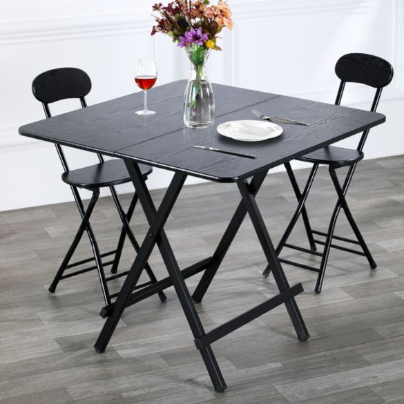 Modern Style Traditional Height Dining Set with Folding Table and Chairs