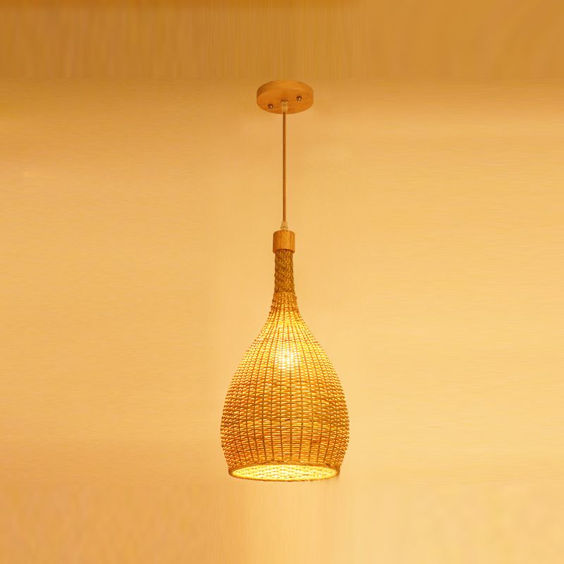 Bamboo Hanging Light Household Pendent Lighting Fixture for Sitting Room