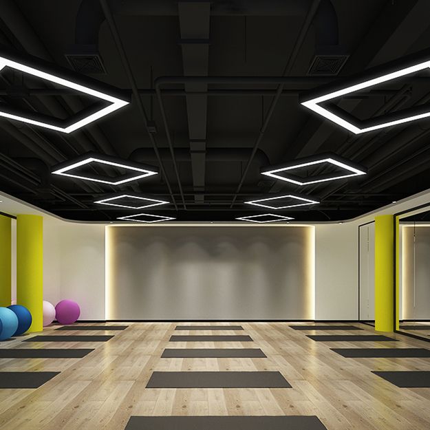 Metalen vierkante vorm hangend licht modern 1 licht spoelbevestiging verlichtingsarmaturen in zwart