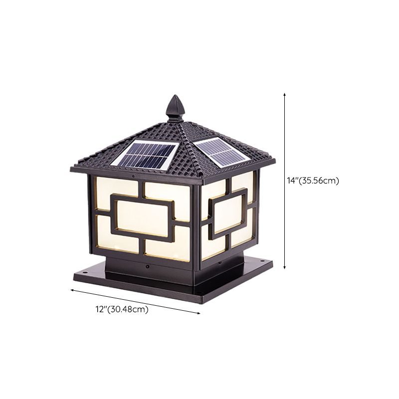 Modern Minimalist LED Solar Lighting Fixture with Acrylic Shade for Garden