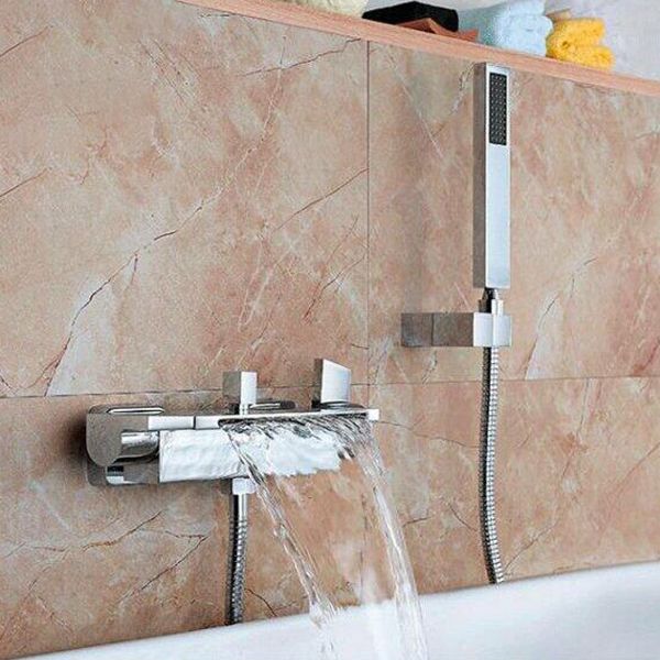 Modern Bathroom Tub Spout Wall Mounted Fixed Waterfall Faucet