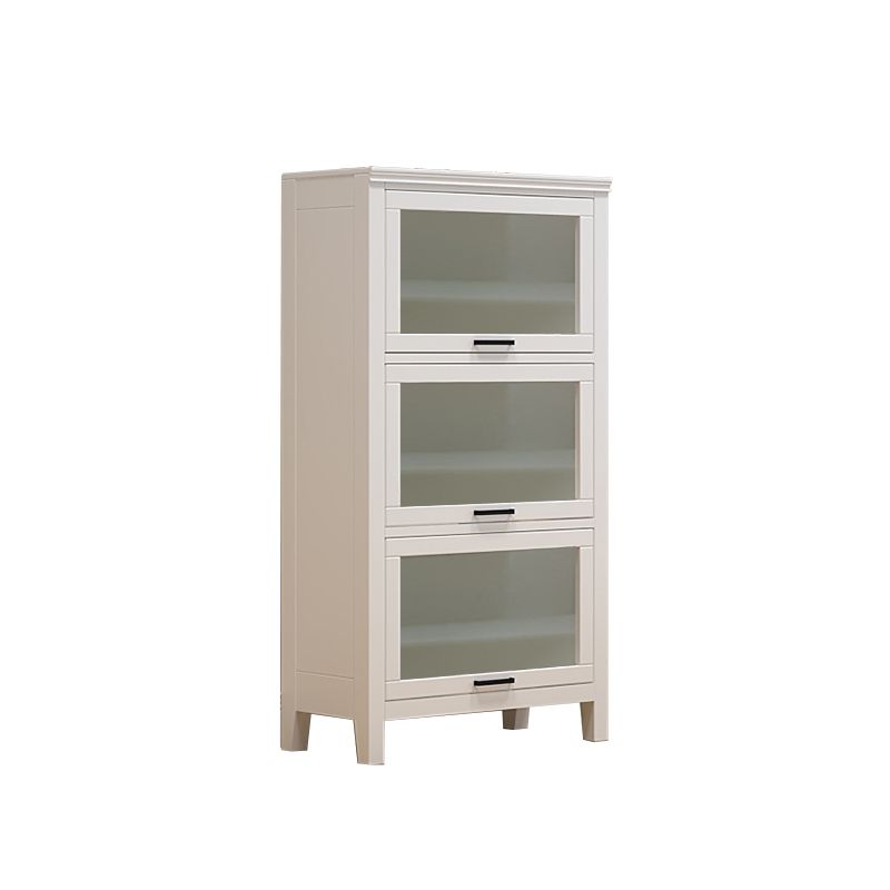 11.81"W Bookcase Contemporary Style Solid Wood Bookshelf for Home Office with Doors