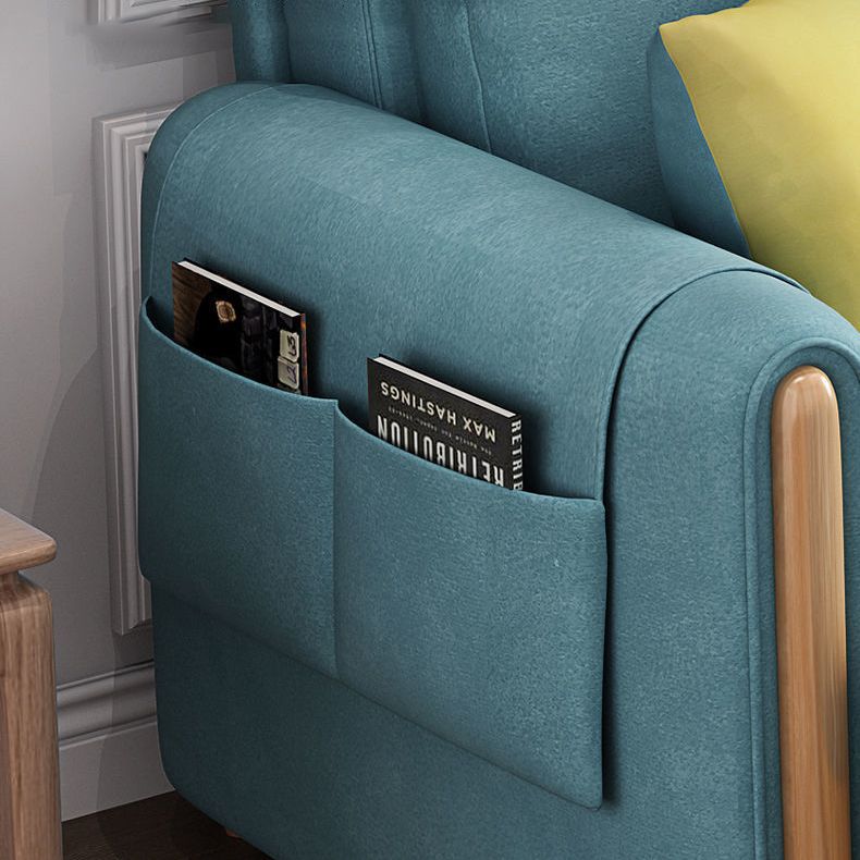 Green Faux leather Sleeper Sofa Scandinavian Style Sofa Bed for Home