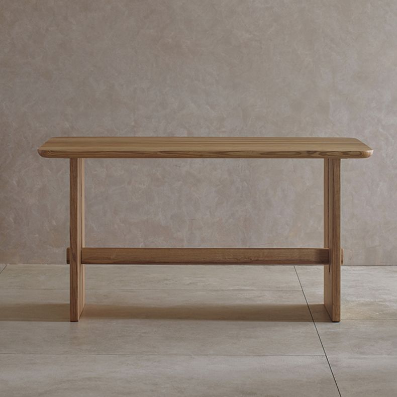 Modern Pine Solid Wood Table for Restaurant Rectangle Dining Table with Trestle Base