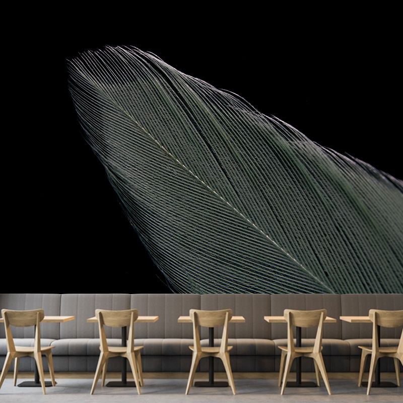 Feather Mural Wallpaper Minimalist Home Decor for Sleeping Room, Stain-Resistant