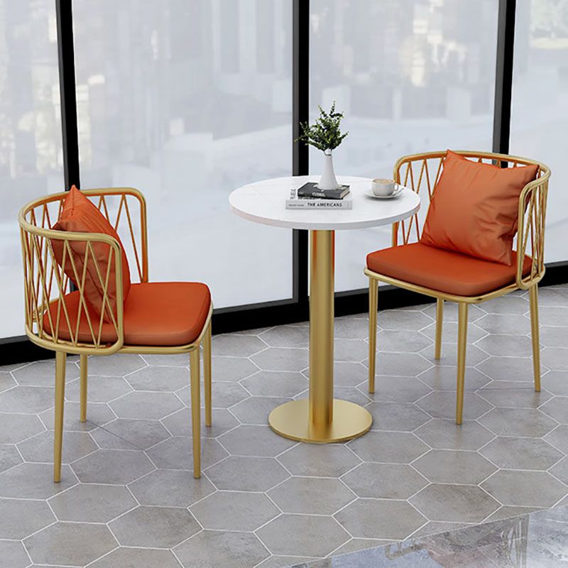 Glam Metal Dining Room Chairs Cross Back Side Chair for Restaurant Use